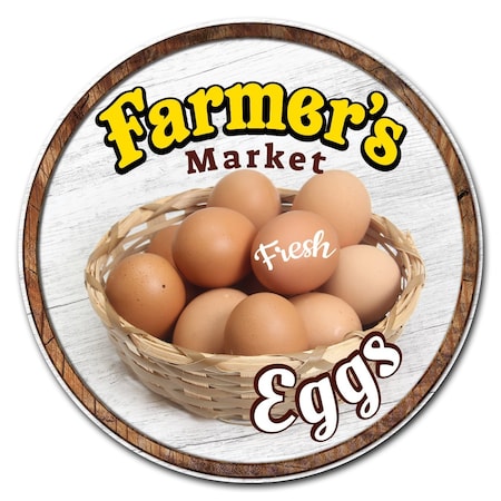 Farmers Market Eggs Circle Vinyl Laminated Decal